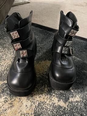 Vnt Chunky Platform Shoes US Sz 9-9.5 Goth Club Weird 90s Y2K No Brand Tag
